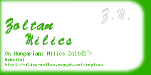 zoltan milics business card